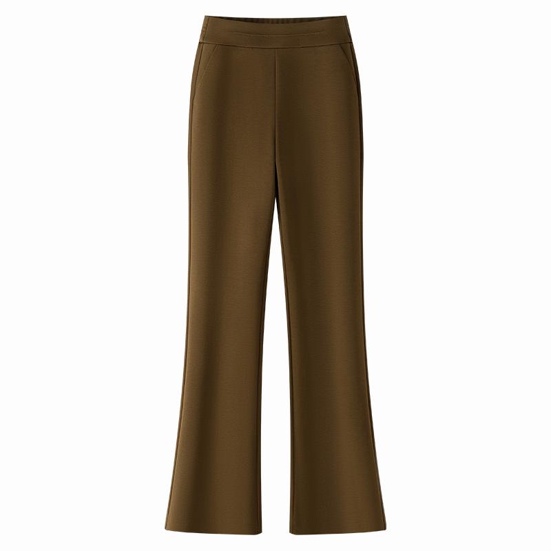 

Женские брюки с высокой посадкой, облегающего кроя, микро-клеш - Белые, Весна/Осень 2025 28 (105-115 lbs) коричневый