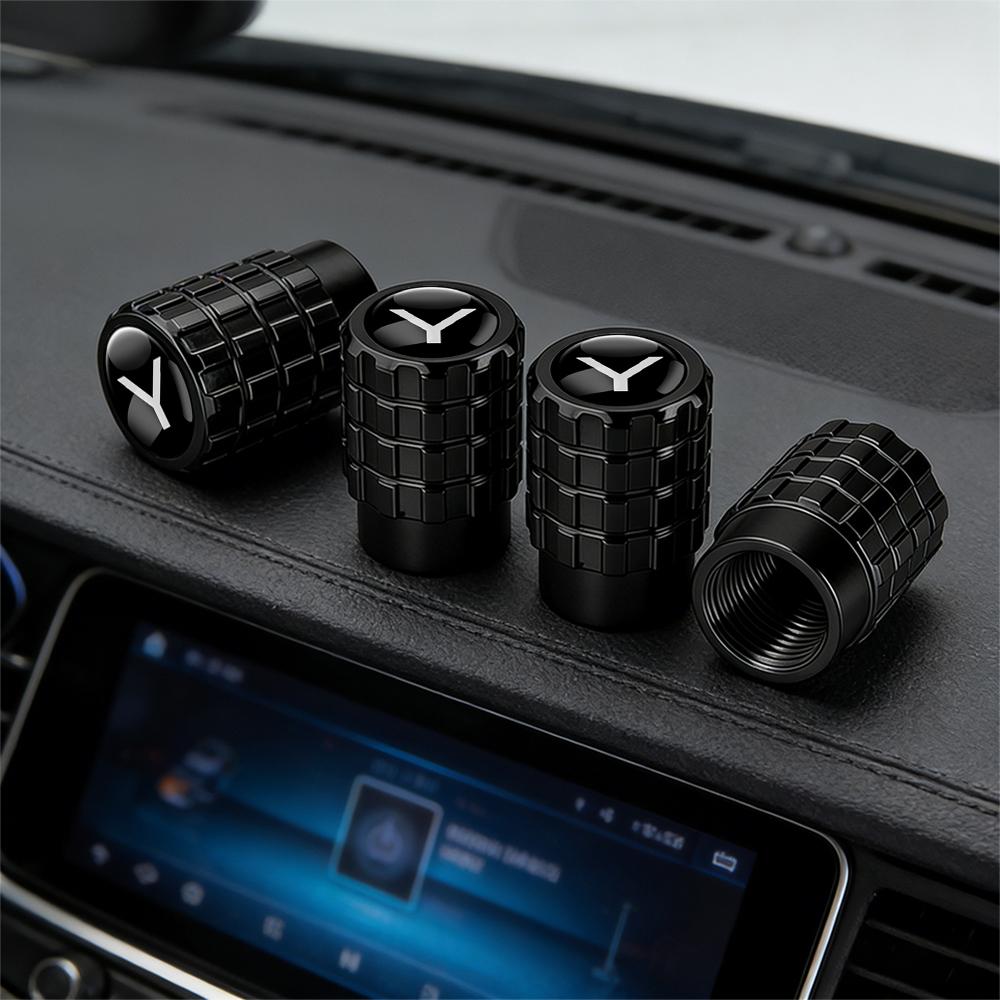 Car Metal Wheel Tire Air Valve Dust Caps Accessories With Logo For Tesla Model 3 Model Y 2020 2021 2022 Roadster Invader WYE K80