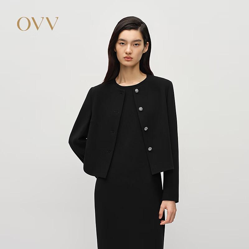 OVV Women s Triacetate Round Neck Blazer Jacket S