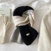Fashion Solid Kintted Winter Scarf for Women Thick Warm Cashmere Neckerchief Elastic Woolen Yarn Skinny Bufanda Foulard