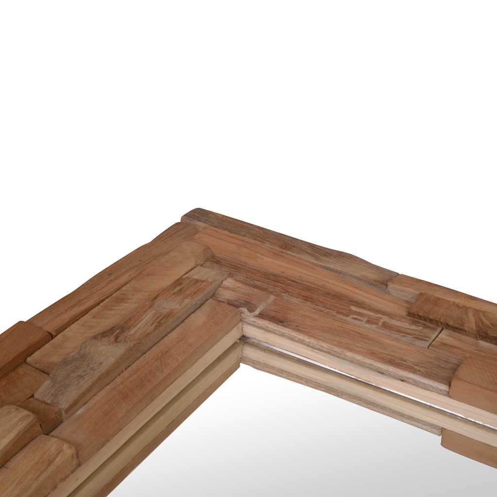Decorative Teak Mirror 120 x 60 cm Rectangular