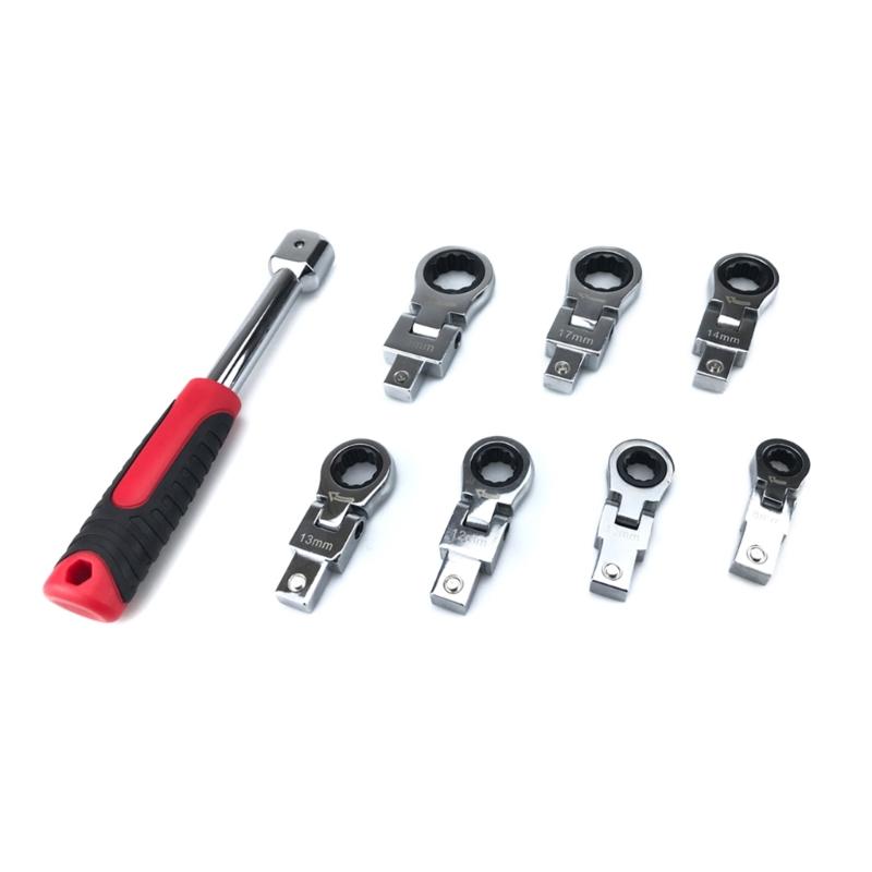 

Portable Ratchet Wrench Shaking Head Interchangeable Combination Set Rotatable 180 °Removable Flexible Torque Spanner 1