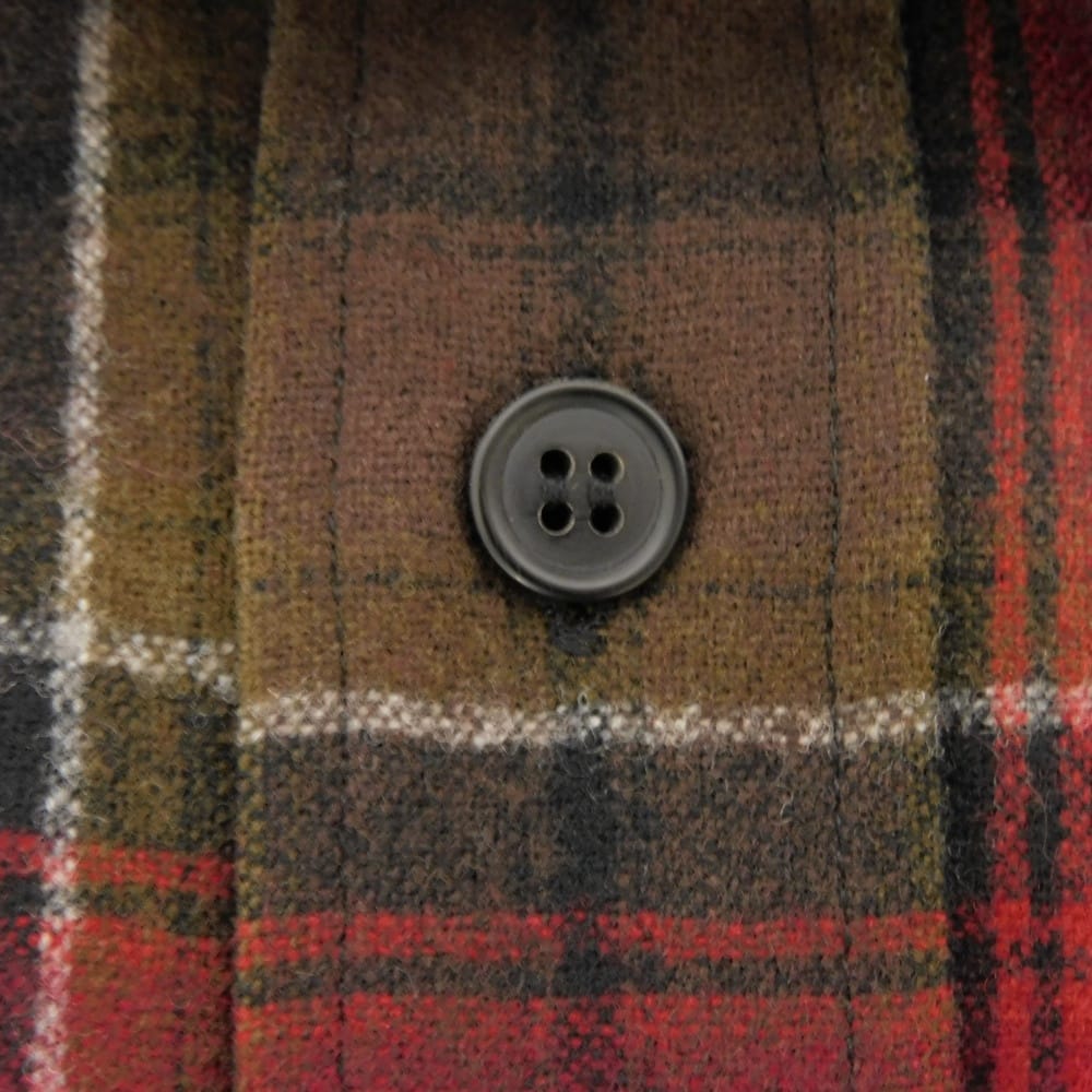 Used Eddie Evans Check Shirt 9921 326821 Y788B 7832 M Brown Khaki Tight 13AW Eddie Smarin Wool Red Men's from Japan