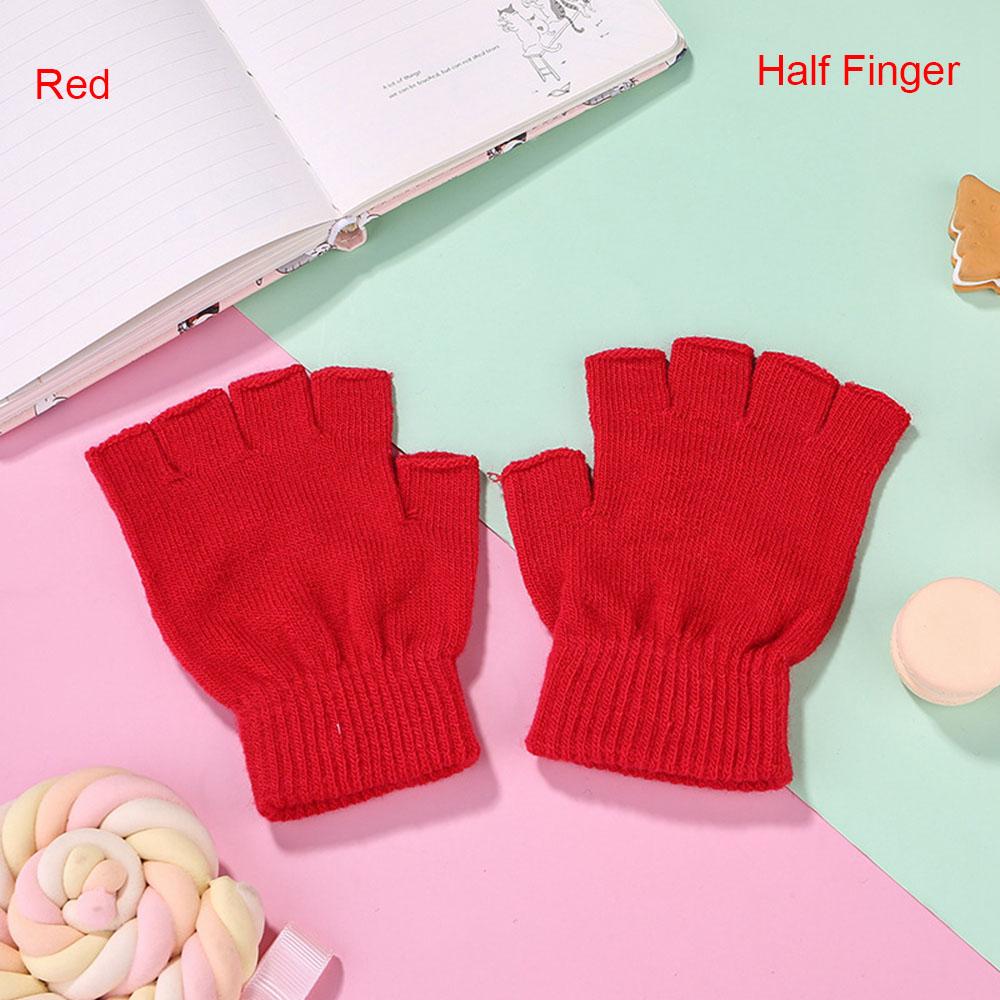 1pair New Novelty Men/Women Black Knitted Stretch Elastic Warm Half Finger Fingerless Gloves Outdoor Cycling Gloves Accessories