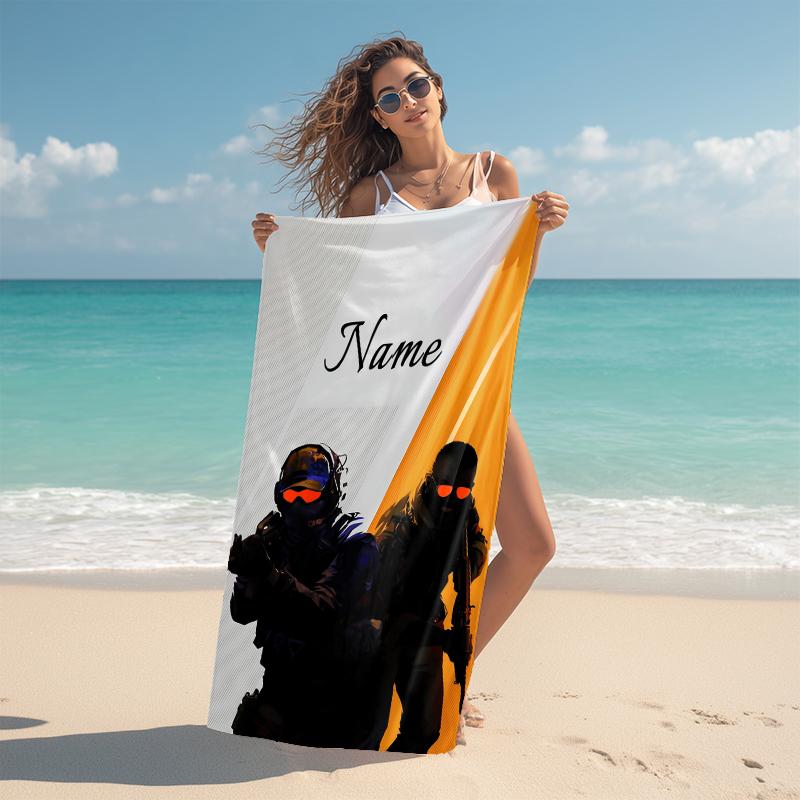 Personalized Monster Truck Adventure Beach Towel Microfiber Beach Towel Thin Absorbent for Beach Swimming Yoga Bath Sports. 091083