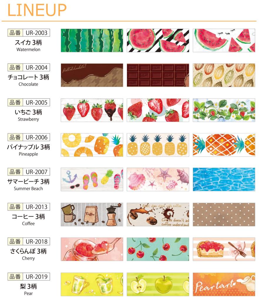 Kamiiso Sansho Japanese Washi Masking Tape in 15mm x 10m x 3 Cherry 3 Patterns Made Japan SAIENUR-2018