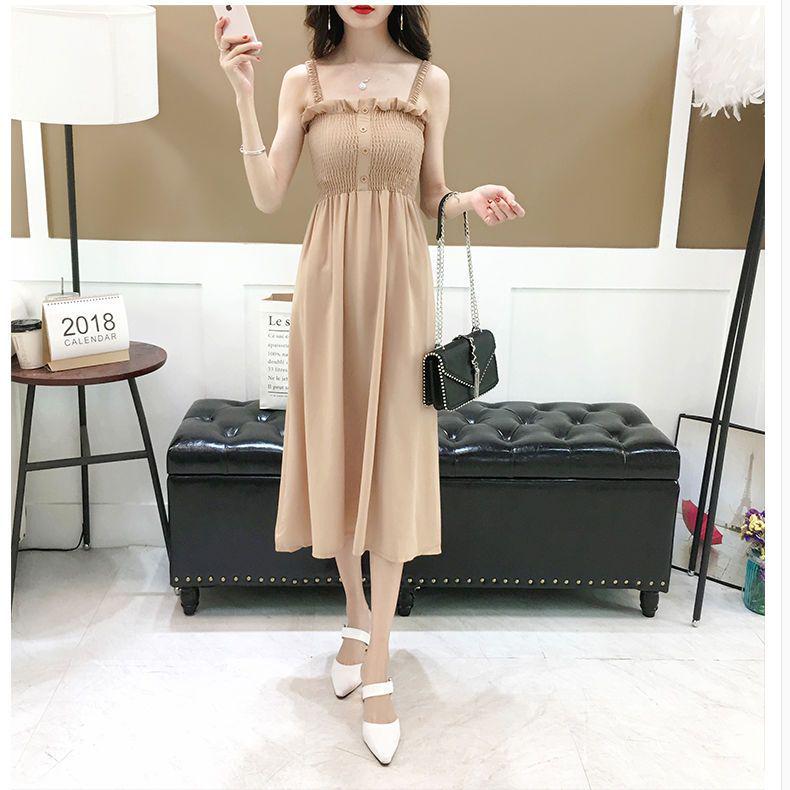 2026 Women's Plus Size Slimming Fairy Camisole Slip Dress with Pleated Hem for Summer