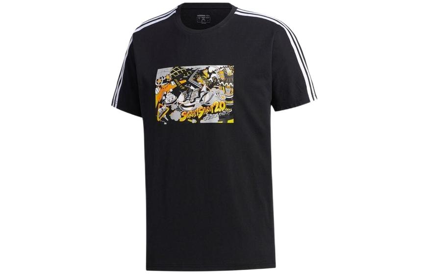 Adidas Neo T Shirts Men s Black Crew Neck Moderate Straight Fit GK5871 L