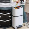 20L/Plastikowy Kosz na Śmieci Kuchenny Narożny Kosz do Recyklingu Otwierany Naciskiem Nowy Pojemnik na Śmieci 40LWygodny Sortownik Śmieci z Kółkami