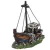 High Simulation Resin Aquarium Shipwreck Decoration, Color Injection Molding, Easy Cleaning, Enriches   for Fish Hide House, Color Lifelike,