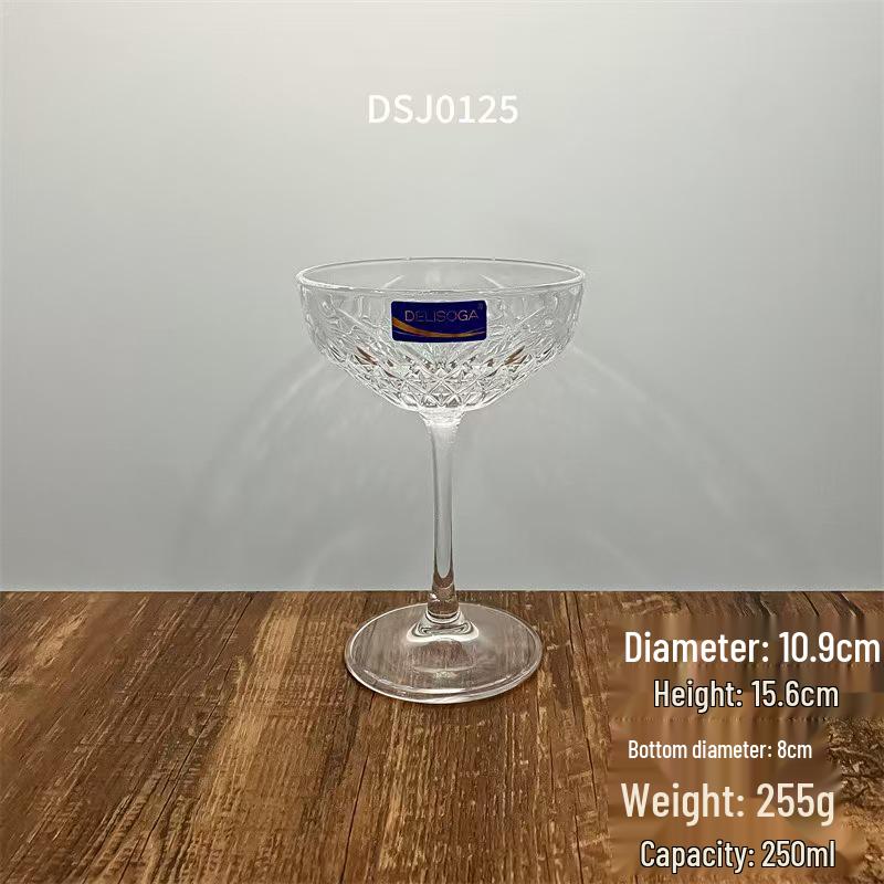 European Classical High-Stemmed Martini Glass - Artistic Cocktail & Wine Glass for Bars