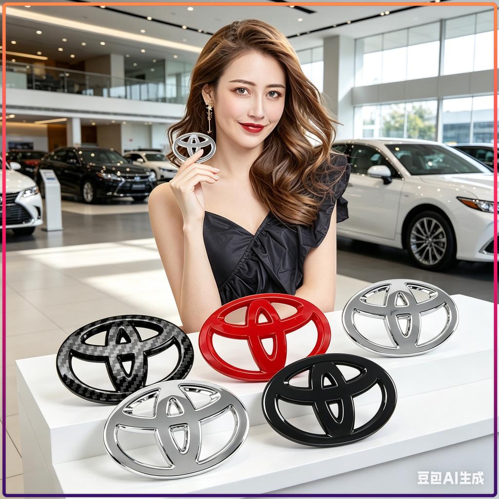 1Pcs Car Steering Wheel Emblem Badge Decal Sticker Auto Styling Decor Fit For Toyota Fortuner Chr Verso Prius Hiace Yaris Trd Corolla