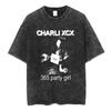 Charli Xcx Crash Album Graphic Print T-Shirt Men Women Vintage Washed O-neck Cotton Summer Gothic Y2K Loose Casual Oversized Tee