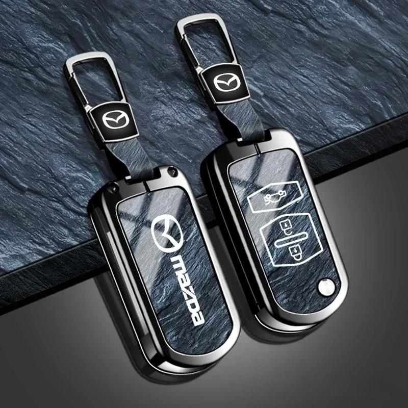 Leather car key cover key case for Mazda 2 3 6 CX3 CX5 CX8 CX30 CX-5 CX-30 CX-8 CX-3 CX4 MX-5 BT50 BT-50 Atenza Axela Shell Bag W4