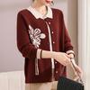 New Autumn and Winter Cardigan Jacket Sweater Knitted Sweater Top Versatile Middle-aged and Elderly Mother Outfit