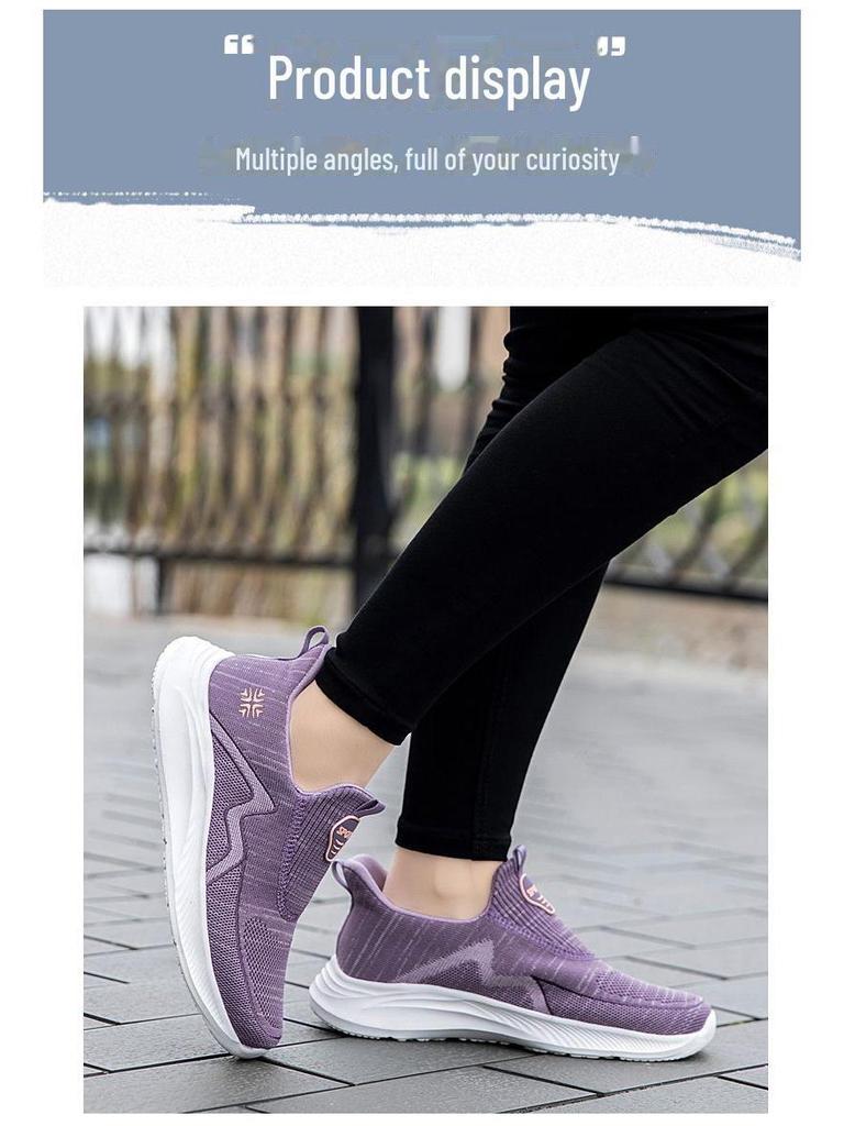 Bequeme Slipper-Freizeitschuhe zum Gehen für ältere Menschen - Atmungsaktiv, Weich, Rutschfeste Sohlen