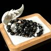 Natural black leaf vein jasper bracelet, round bead crystal bracelet, unisex jewelry, handicraft ornament.
