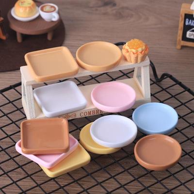 Miniature Plate DIY Food Play Dollhouse Ornaments, Tray Fridge Magnet, Handmade Resin Jewelry Accessories