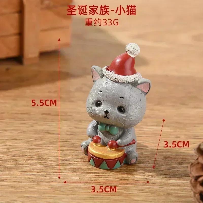Christmas Resin Small Animal Ornaments Creative Home Decor Mini Christmas Trees & Santa Clauses Christmas Gifts