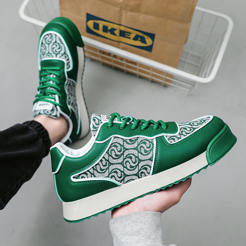 Moda Reducere Pantofi de lux din piele Casual Bărbați Pantofi retro verzi Bărbați Antrenor de designer Pantofi sport confortabili cu platformă Bărbați 2024