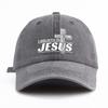 Pc JESUS Print Washed Baseball Cap for Adults  Minimalist Retro Style Casual Soft Adjustable Dad Hat Perfect As Gift
