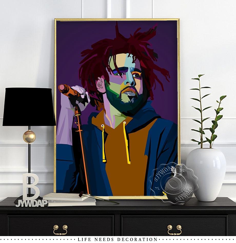 Poster e Stampe di Star della Musica Rap Astratta Moderna Hiphop Rapper Arte da Parete Quadri da Parete Pittura su Tela per Decorazione Domestica Senza Cornice
