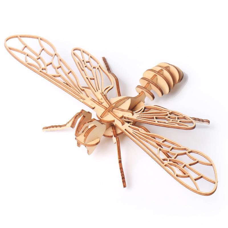 Children's 3D Wooden Puzzle Insect Model - DIY Educational Toy