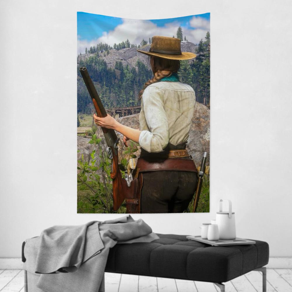 Rdr2 Sadie Adler Arazzo Decorazione Stanza Panno da Parete Sfondo Appeso per Feste Decorazione Stanza Stanza dei Bambini
