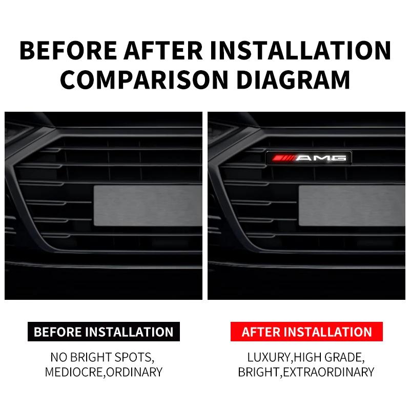 Samochodowe Światło Dekoracyjne LED Emblemat Odznaka Dekoracja Kratki Przedniej Maski Dla Mercedes Benz AMG A B C E S CLA GLA GLB GLC GLS GLK CLS Klasa