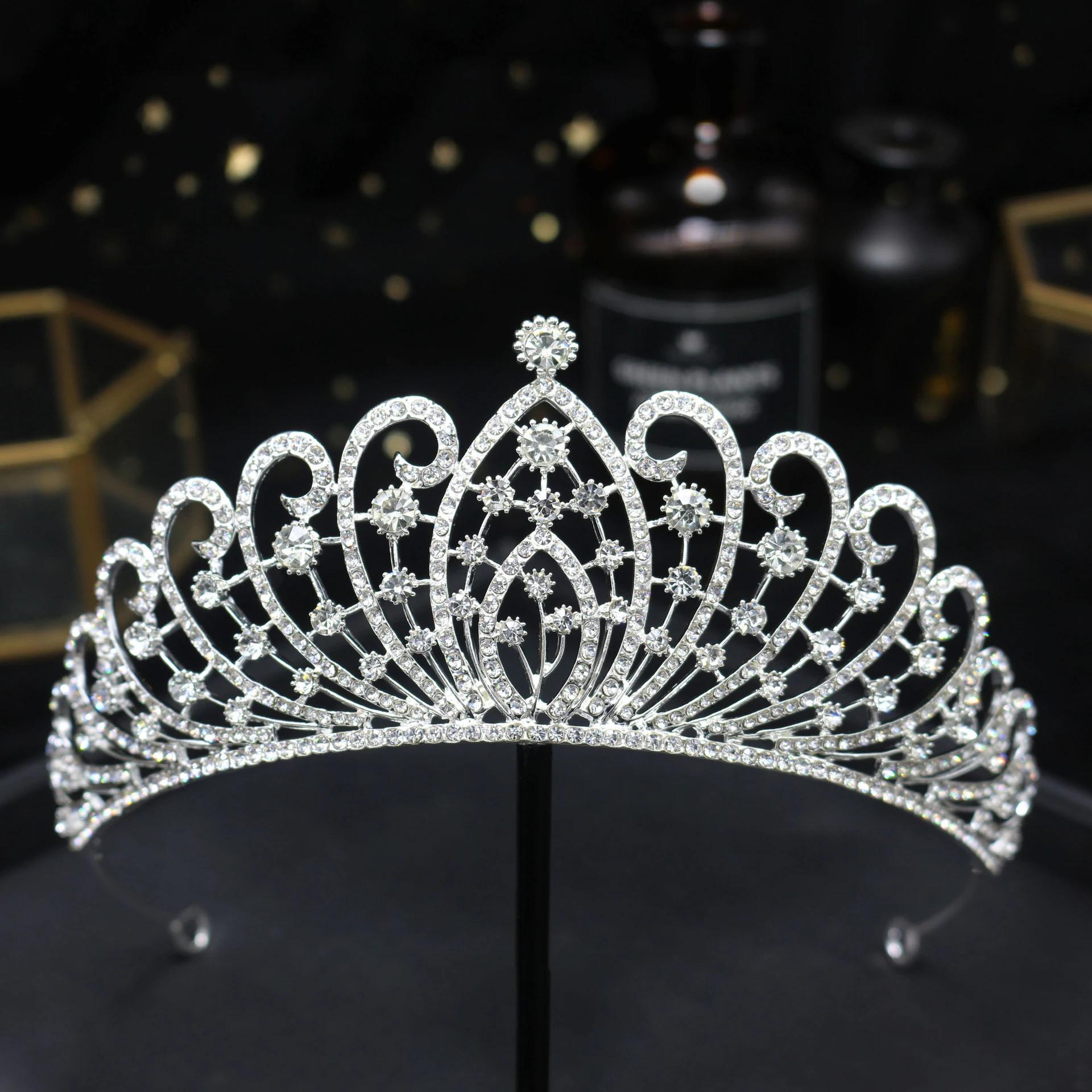 

1 шт. Корона свадебная винтажная резинка для волос хрустальные стразы резинки для волос ручной работы корона принцессы день рождения тарелка головные уборы