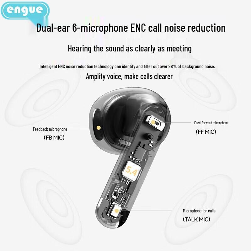 ENGUE EG-AP26 ANC Semi-In-Ear Bluetooth Earbuds