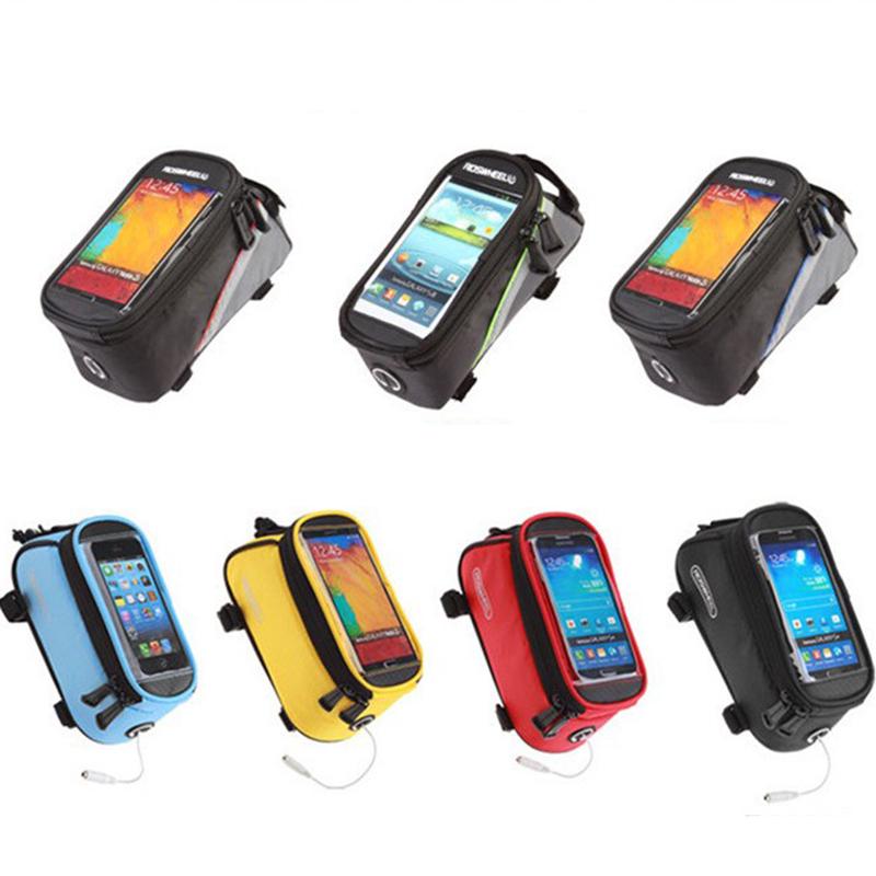 Waterproof Cycling Bike Bicycle Front Frame Tube Shock Absorption Padded Bag Case for Cell Phone