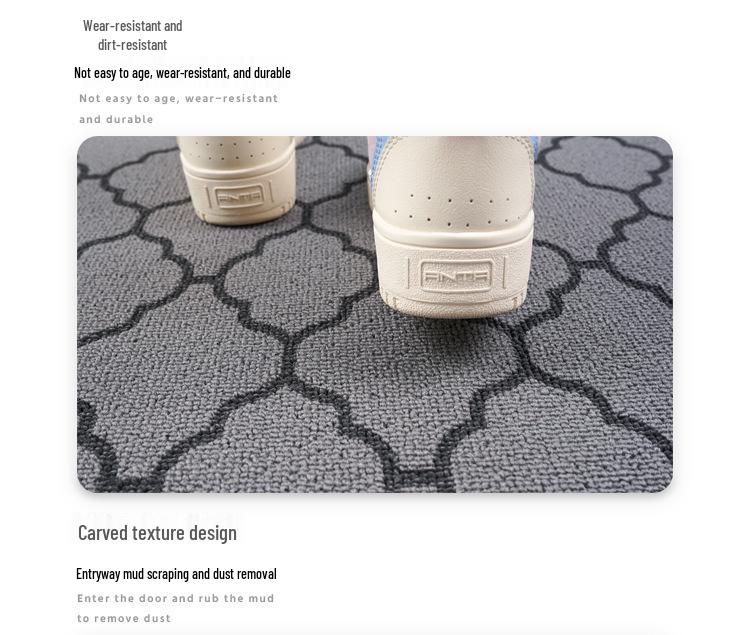 Geometric Anti-Slip Mud Wiping Door Mat - Wear-Resistant Rubber, Polypropylene
