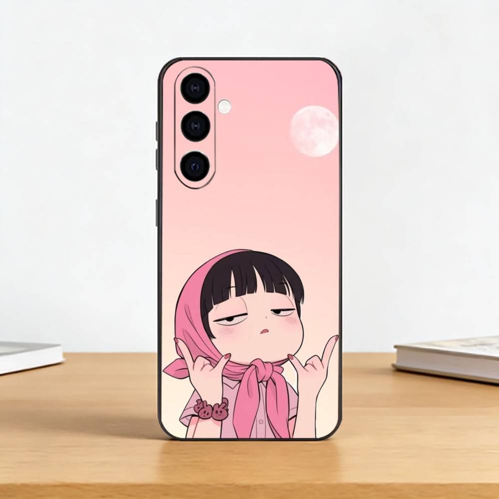 

Cute Angry L-Little Girl Phone Case For Samsung Galaxy A73,A72,A71,A70,A53,A52,A51,Soft Silicone Black Cover Samsung a41