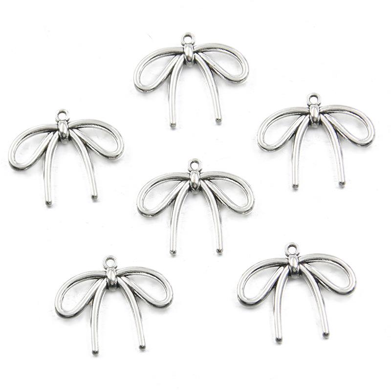 23 Styles Bowknot DIY Alloy Hollow Pendant Charm for Handmade Necklace & Bracelet