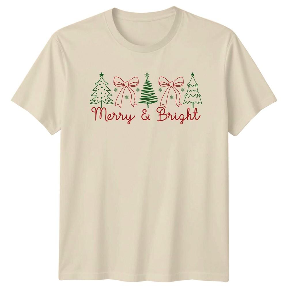 Merry Bright Christmas Holidays Unisexs TShirt Unisexs Tee Graphic Unisex Top