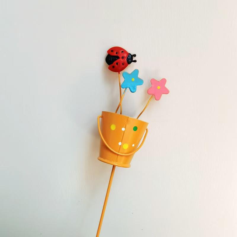 Flower Pot Garden Stake Decorations Indoor Outdoor Lawn Pathway Lawn Ornament Outdoor Garden Decoration