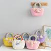 Girls 'bag Korean Rainbow Cloud Handbag Children's Woven Bag Large-capacity Straw