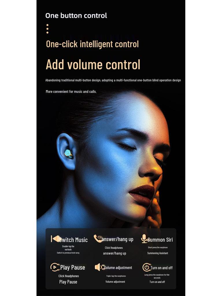 Original TWS Bluetooth 5.0 Earphones with Touch Control, Noise Reduction, Digital Display, and Sports Waterproof Design
