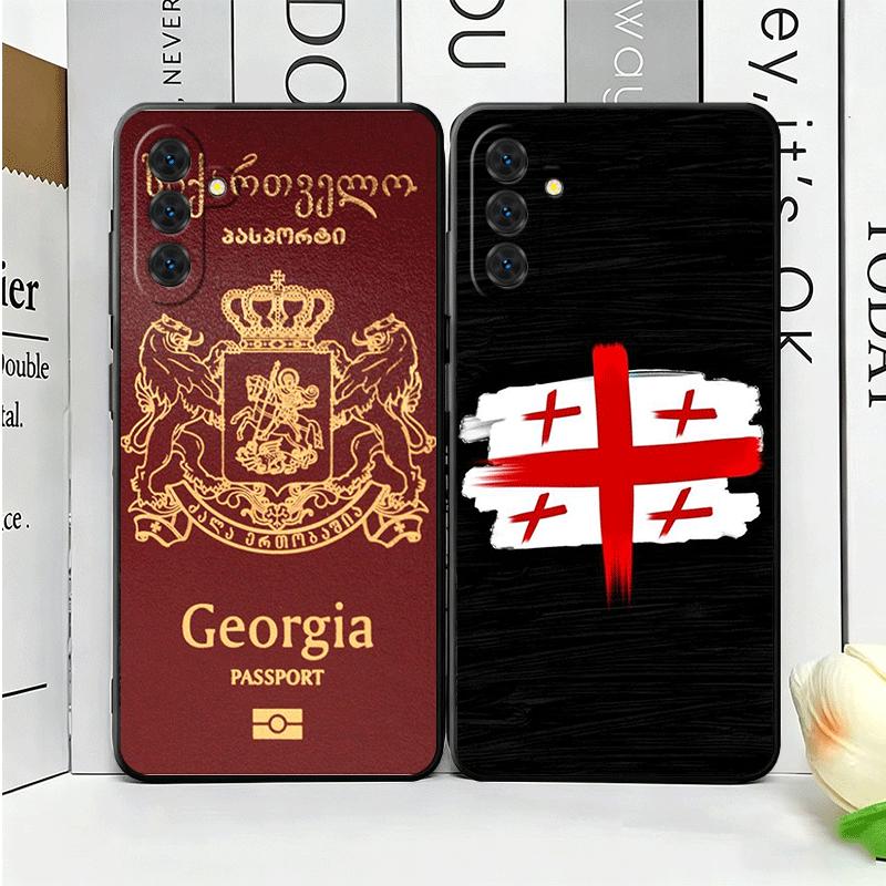 Georgia Passport Flag Soft Phone Case for Samsung A17 A37 A57 A16 A26 A36 A56 A15 A25 A35 A55 A14 A24 A34 A54 A13 A23 A33 A53 A5