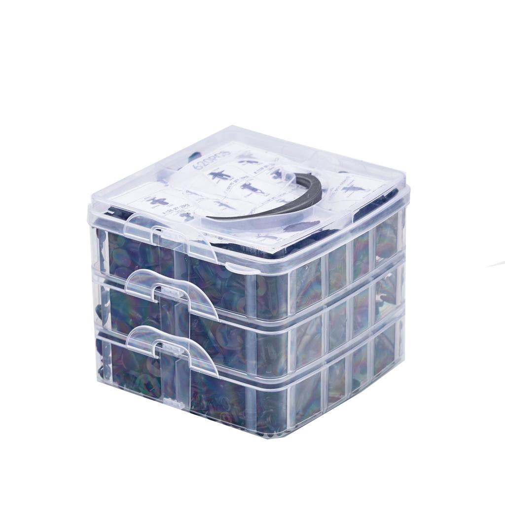 Rosfix Set Autostecker 620 Stück. im Plastik-Box – Hohe Qualität | Vielfalt an Typen und Größen | Praktisches Zubehör