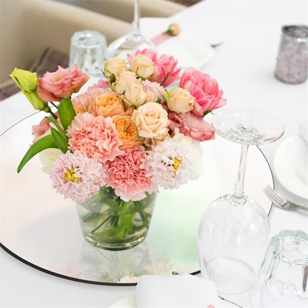 2026 New 12pcs 12" Round Mirrors for Centerpieces for Tables, Round Mirrors Trays Plates for Centerpieces, Wedding Decorations,