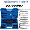 60-Piece Twelve-Point Star and Hex Key Bit Set for Auto Repair & Maintenance