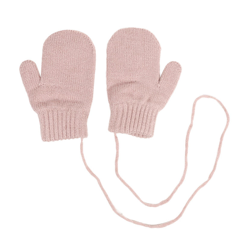 Baby Winter Outdoor Gloves Candy Color Halter Kids Mittens For Children Girls Boys Accessories Warm Knitted Kids Gloves 1-4Y