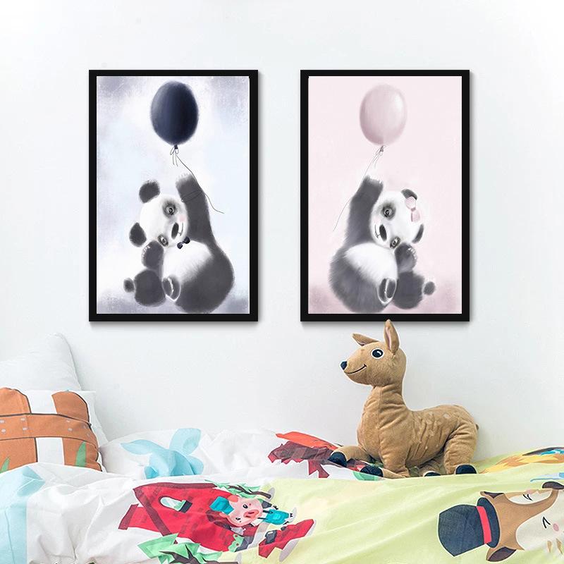 Nordic płótno artystyczny obraz domu dekoracyjna ściana sztuka króliczek dziewczyny zwierząt śliczne drukowane dzieci dziecko Cuadros Decoracion Dormitorio