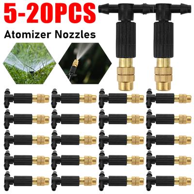 5-20 Stück Zerstäuberdüsen 4/7 Rohr Außennebelkühlungssystem Gartenbewässerung Einstellbare Garten-Mikrosprinkler
