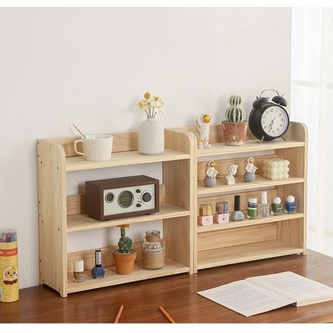 Solid Wood Multi-layer Desk Organizer and Storage Shelf