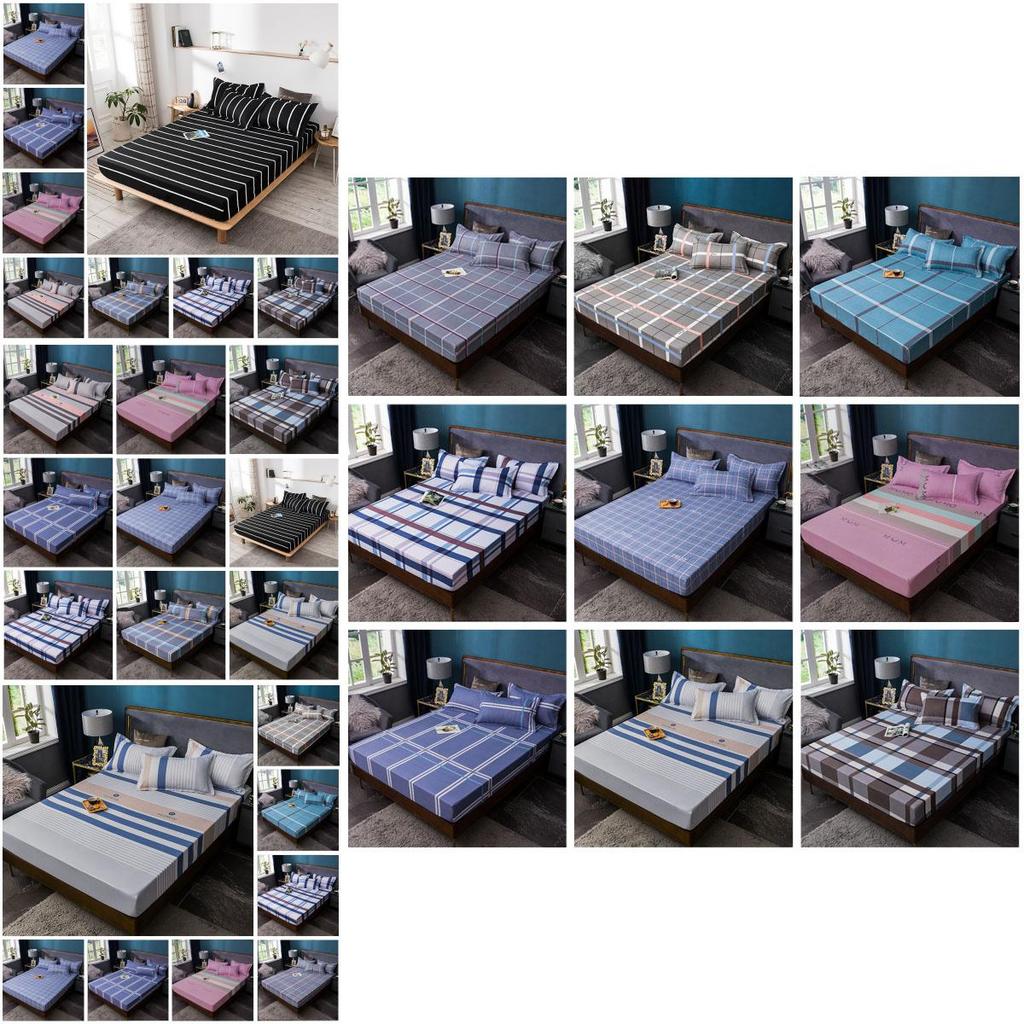 Elegant 3pcs Printed Fitted Sheet And Pillowcases Set With Floral Print Design