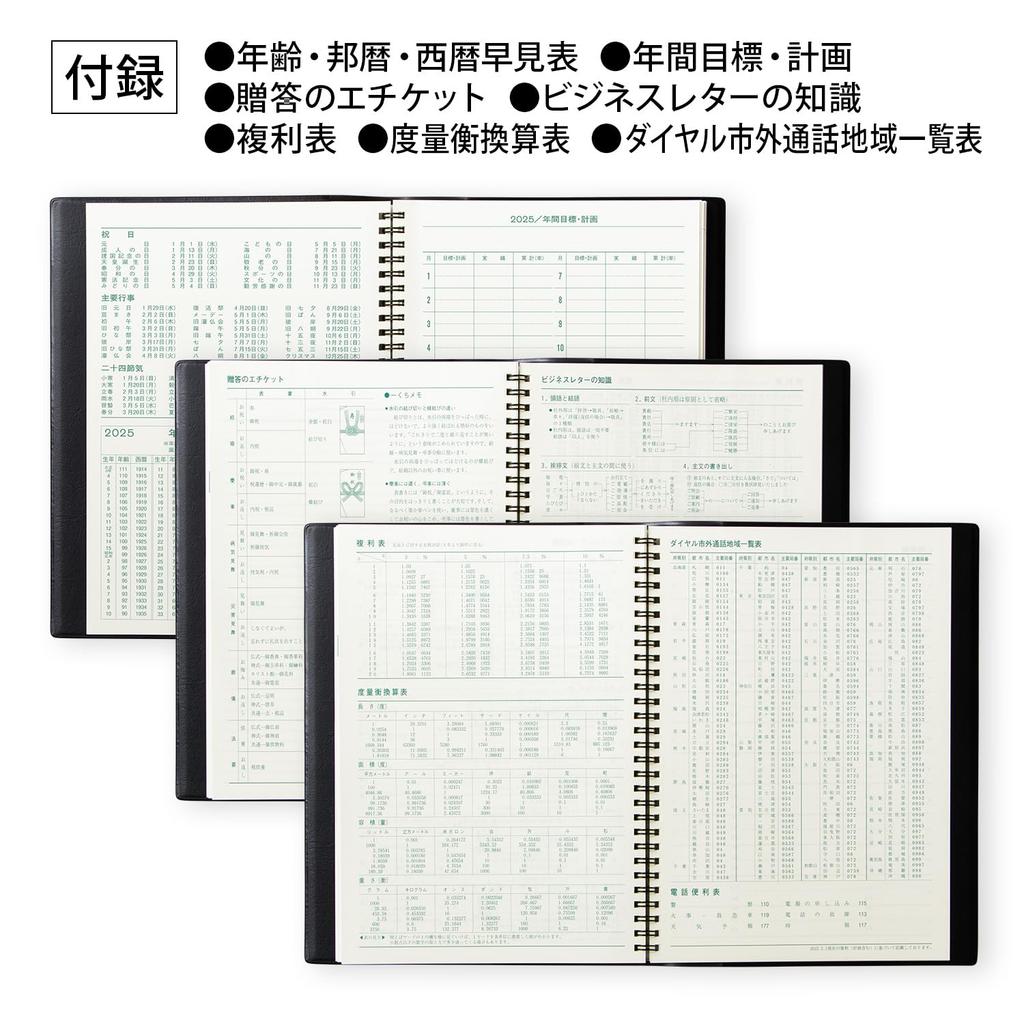 Kyokuto 2025 Planner, January Start, 15 Months, B5, Black, B41025