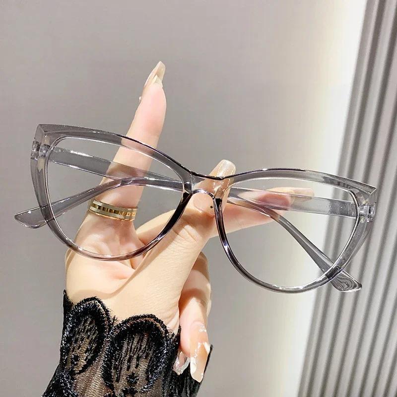 New Fashion Ladies Cat Eye Frame Myopia Glasses Luxury Design Blue Light Blocking Minus Eyeglasses Near Sight Eyewear 0 To -4.0